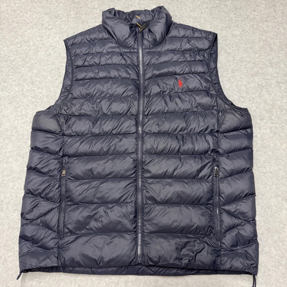 Polo Ralph Lauren Vest Mens Large Blue Colden Packable Water Repellent Puffer